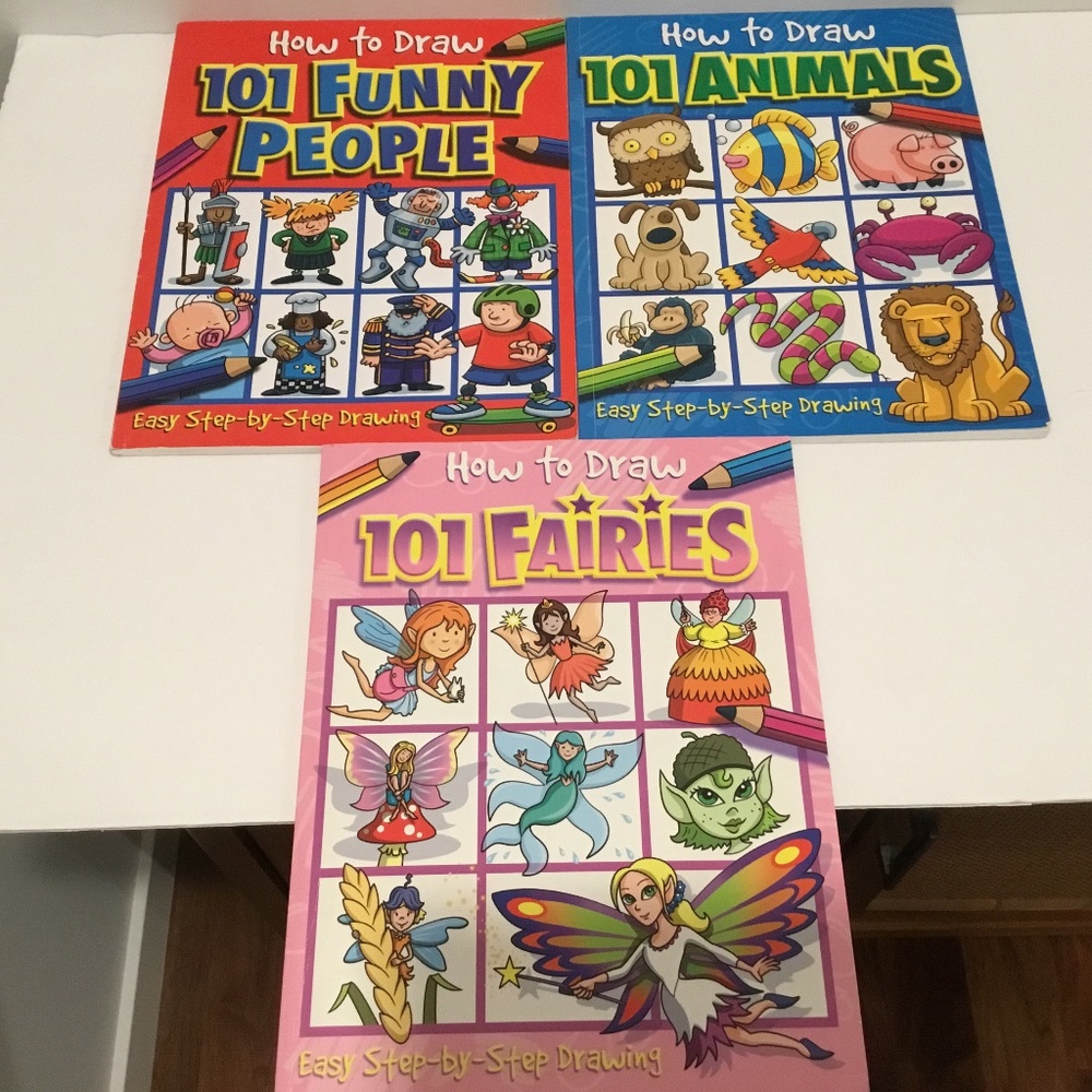 How to Draw 101 Books: Animals, Funny People and Fairies